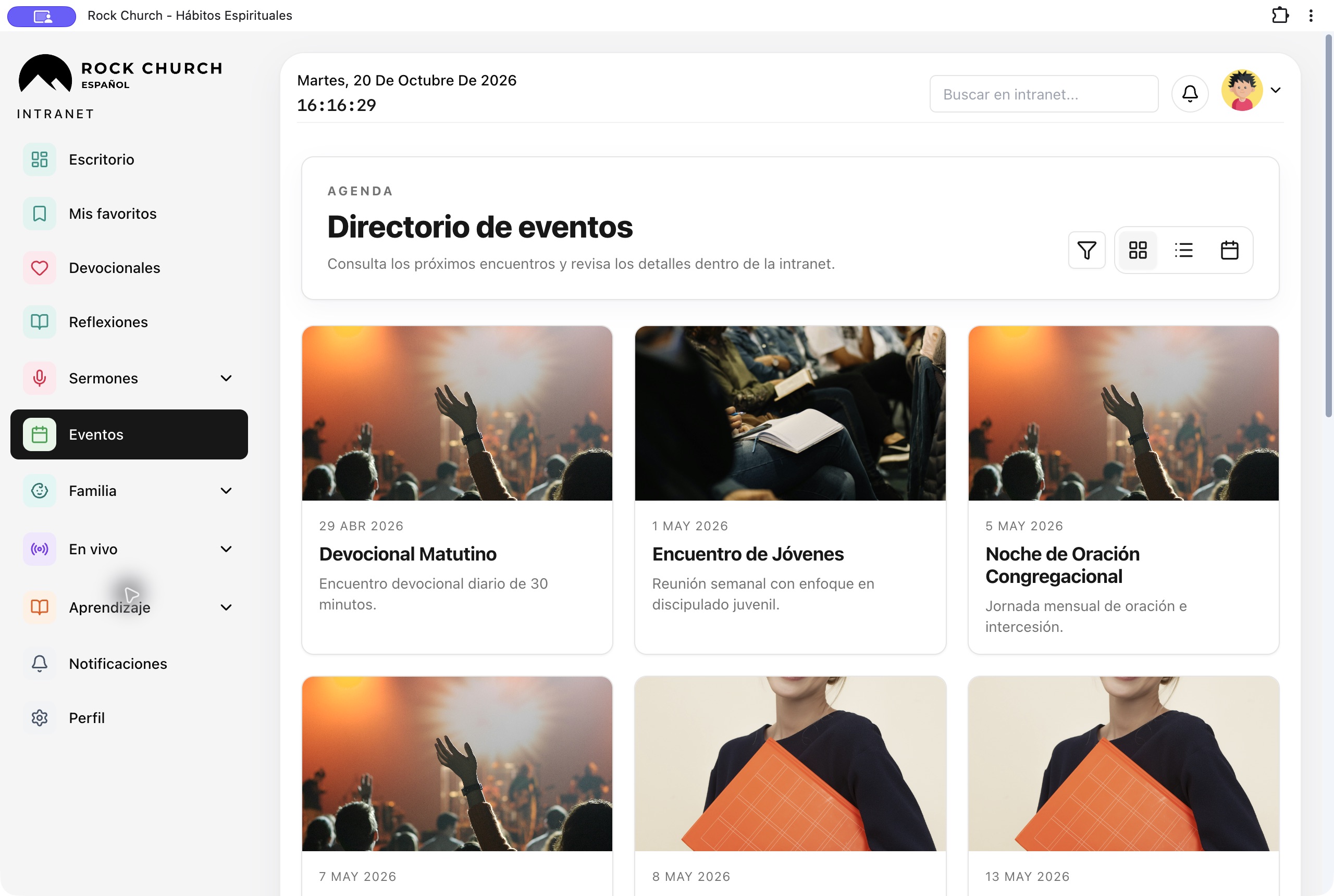 Los próximos encuentros de la comunidad de Rock Church